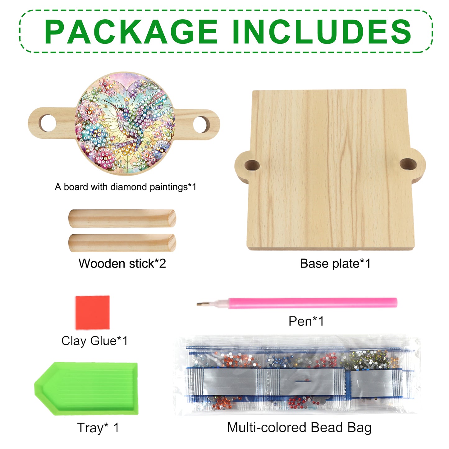 Hummingbird DIY Wooden Diamond Art Paper Towel Holder for Home Office Decor