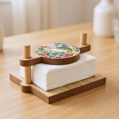 Hummingbird DIY Wooden Diamond Art Paper Towel Holder for Home Office Decor