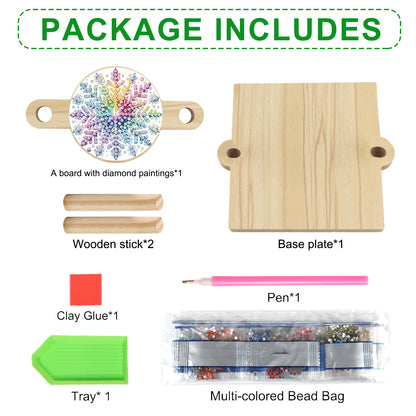 Snowflake DIY Wooden Diamond Art Paper Towel Holder for Home Office Decor