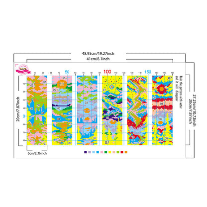 6Pcs Landscape DIY Cotton Single-Sided Stamped Needlepoint Bookmark Kit 47x28cm