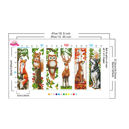 6Pcs Animal DIY Cotton Single-Sided Stamped Needlepoint Bookmark Kit 47x28cm