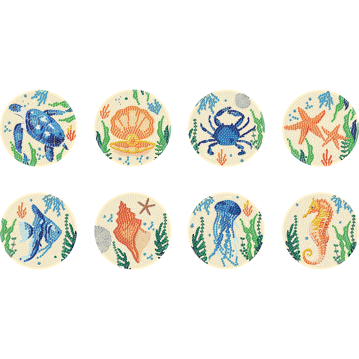 8pcs Animals Wooden DIY Coaster Diamond Art Kits with Holder No-Slip Home Decor