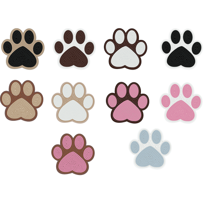 10pcs Cat Paw Wooden DIY Coaster Diamond Art Kits with Holder No-Slip Home Decor