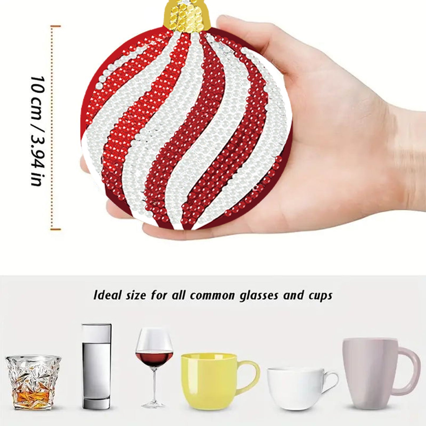 10pcs Lights Wooden DIY Coaster Diamond Art Kits with Holder No-Slip Home Decor