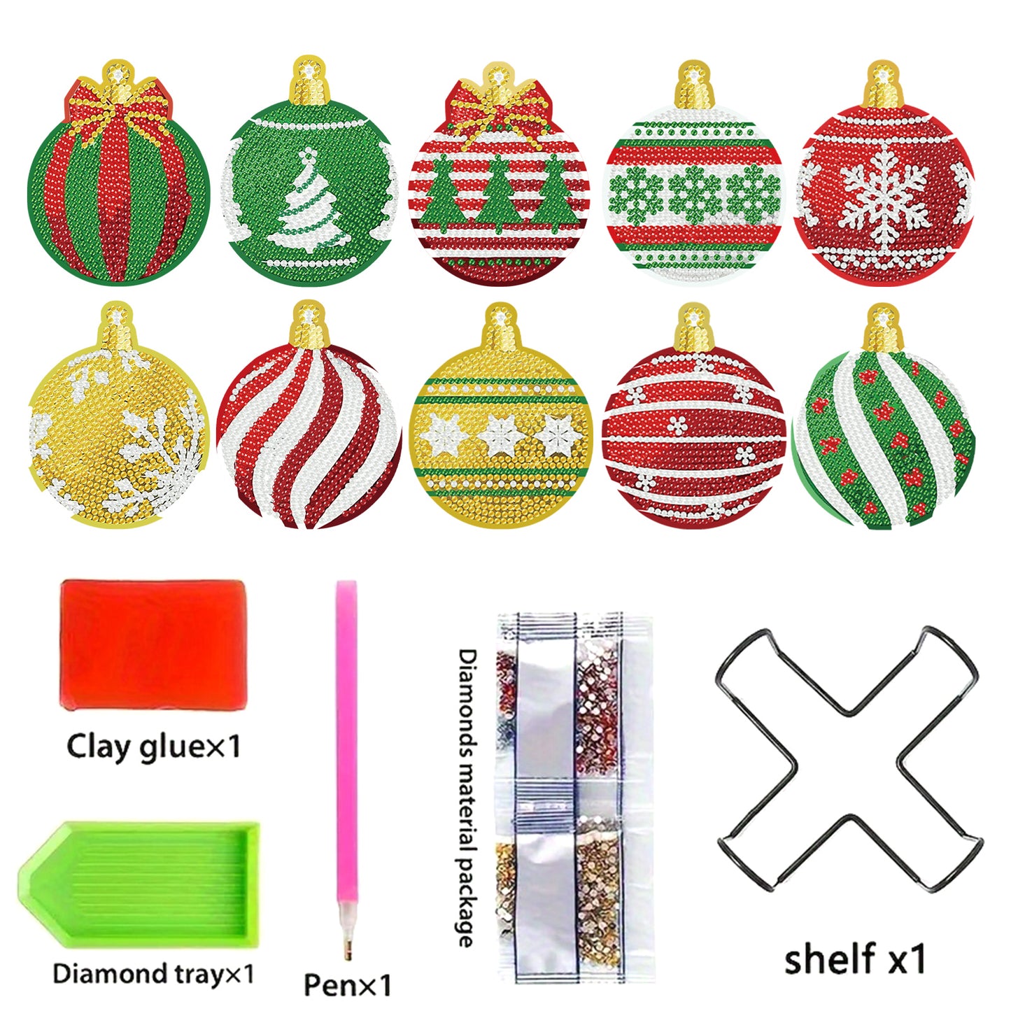 10pcs Lights Wooden DIY Coaster Diamond Art Kits with Holder No-Slip Home Decor