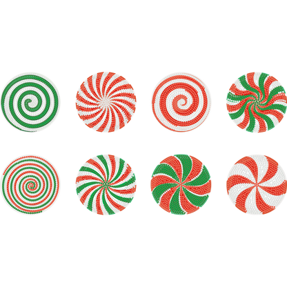 8pcs Candy Wooden DIY Coaster Diamond Art Kits with Holder No-Slip Home Decor