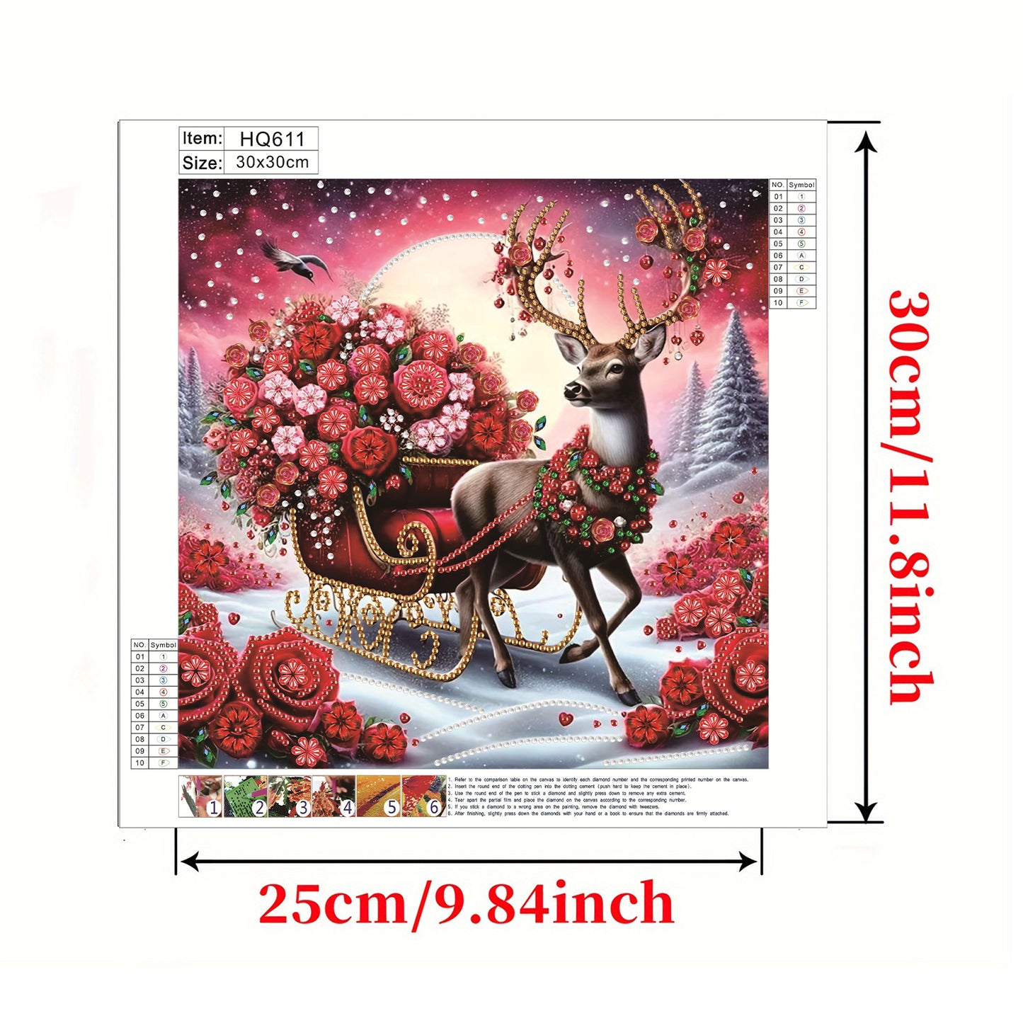 Flower Cart Deer - Special Shaped Drill Diamond Painting 30*30CM