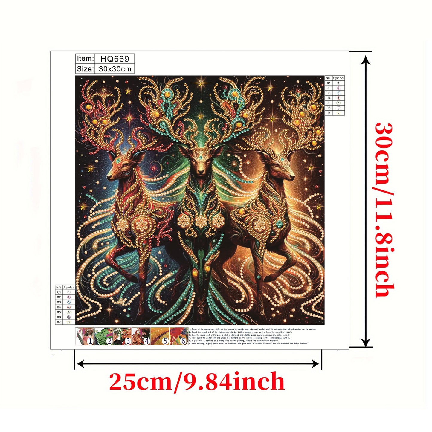 Golden Deer - Special Shaped Drill Diamond Painting 30*30CM