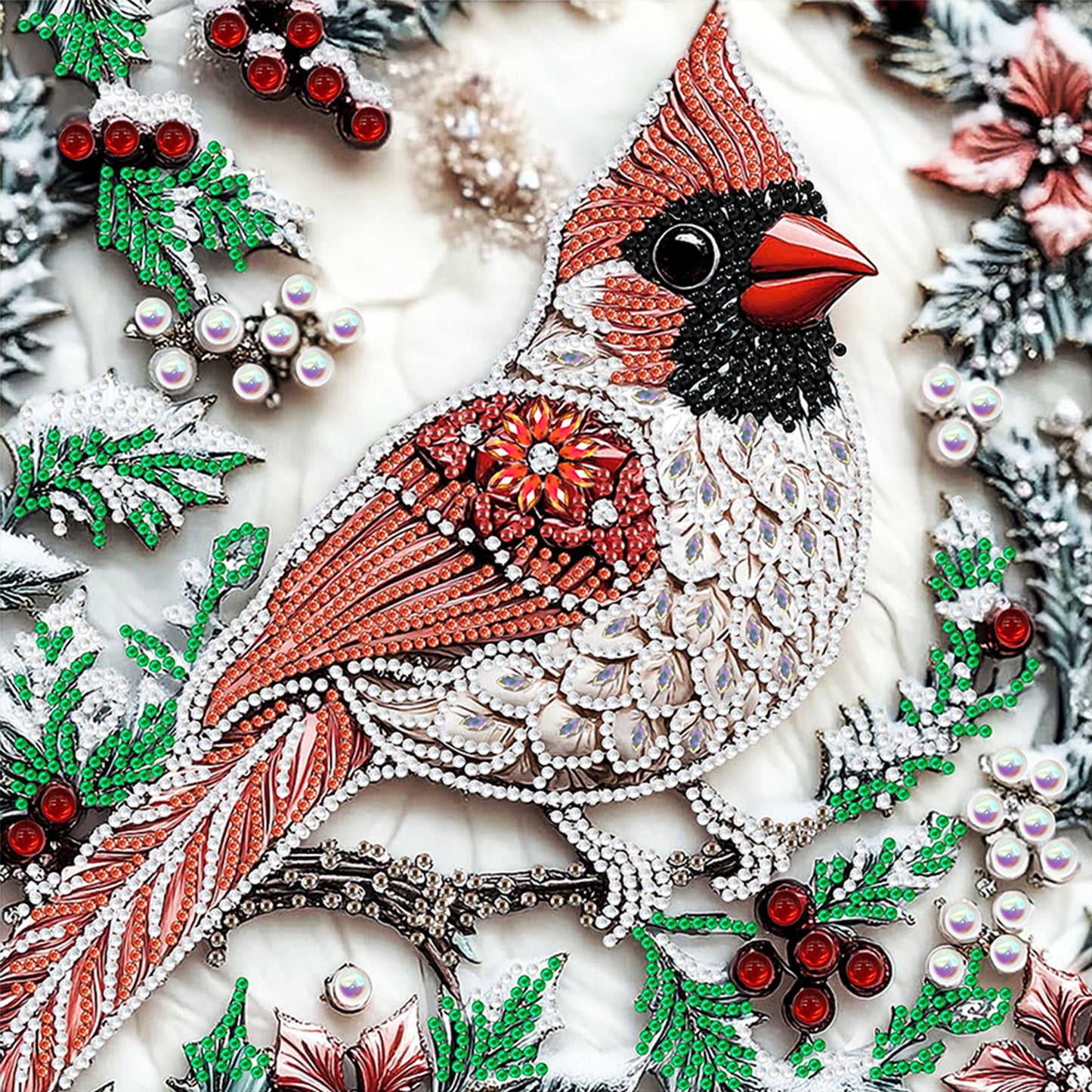 Red Cardinal - Special Shaped Drill Diamond Painting 30*30CM