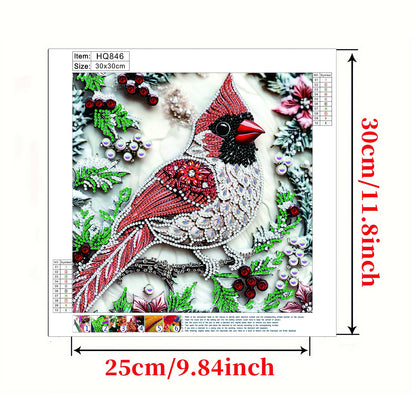 Red Cardinal - Special Shaped Drill Diamond Painting 30*30CM