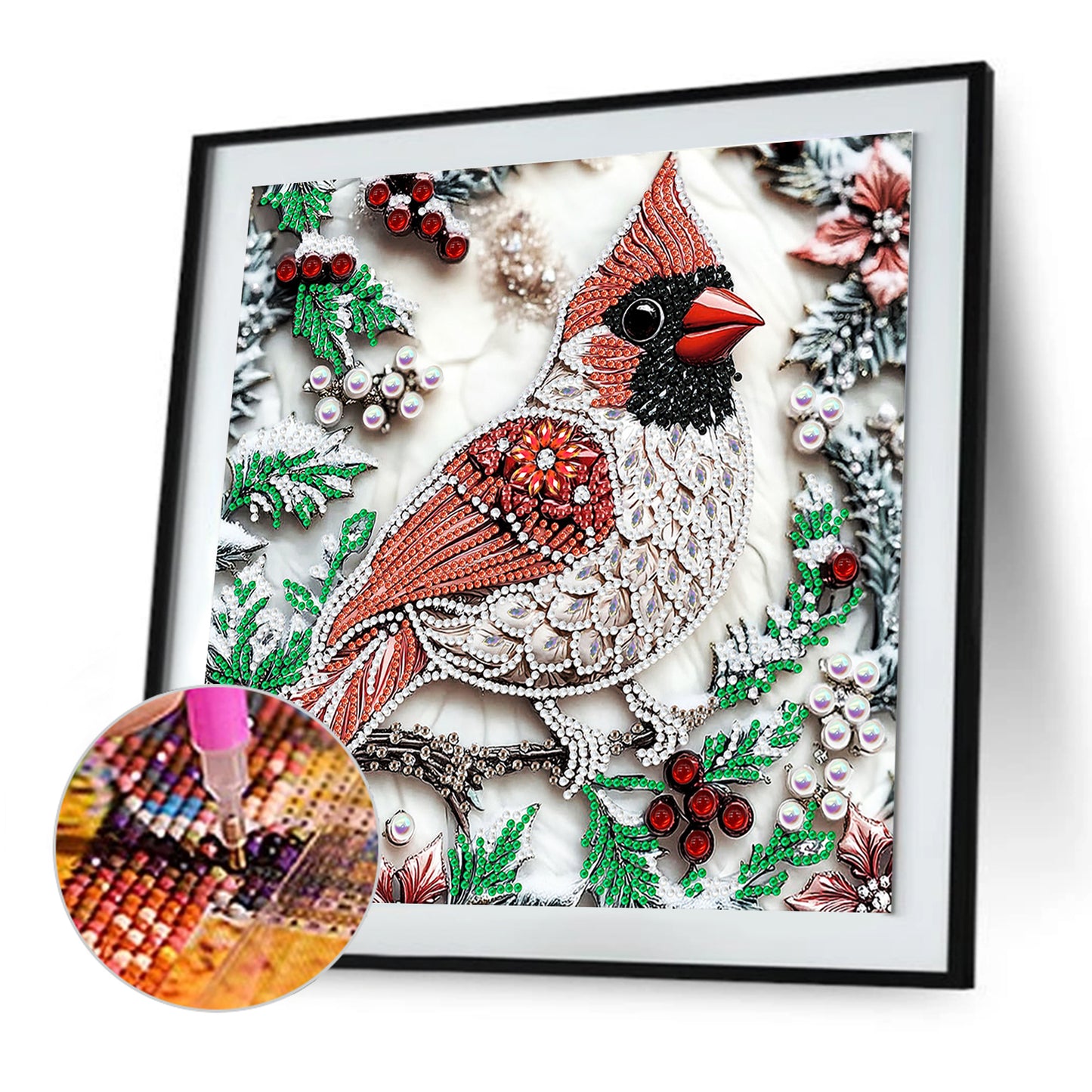 Red Cardinal - Special Shaped Drill Diamond Painting 30*30CM
