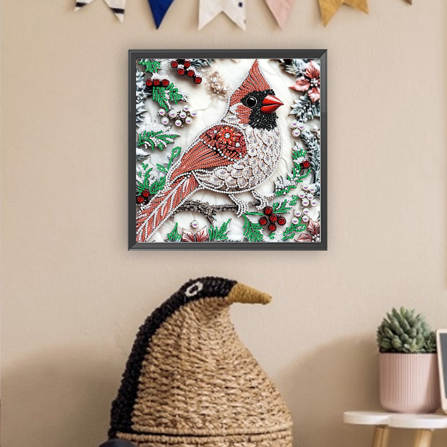 Red Cardinal - Special Shaped Drill Diamond Painting 30*30CM