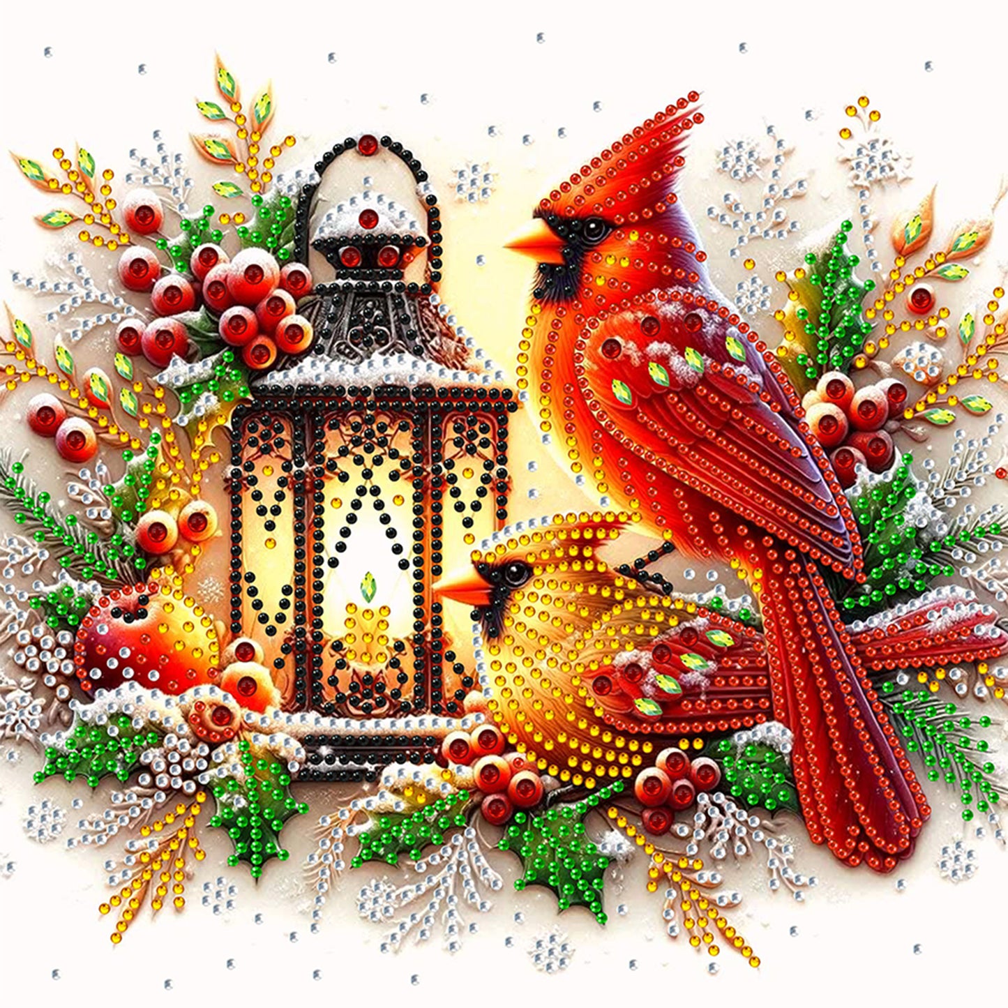 Red Cardinal - Special Shaped Drill Diamond Painting 30*30CM