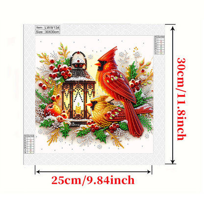 Red Cardinal - Special Shaped Drill Diamond Painting 30*30CM