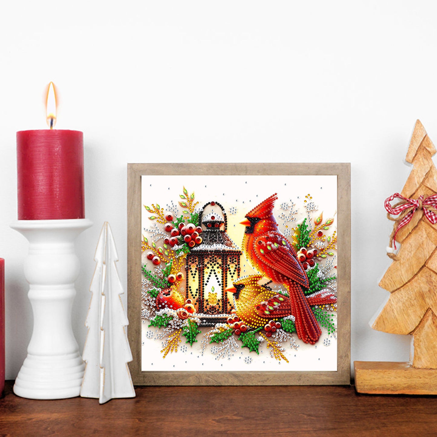 Red Cardinal - Special Shaped Drill Diamond Painting 30*30CM