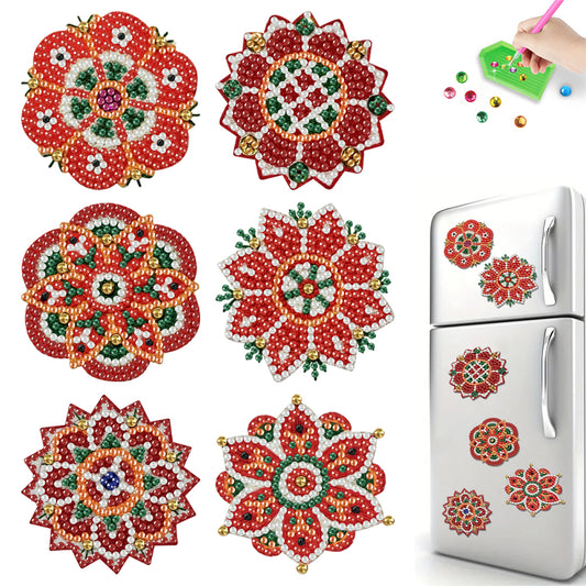 6pcs Pattern 2D Acrylic DIY Diamond Painting Magnets Special-Shaped Drill Decor