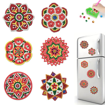 6pcs Exquisite Patterns 2D Acrylic DIY Diamond Painting Magnets Special-Shaped