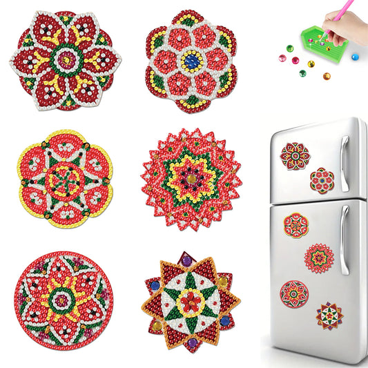 6pcs Exquisite Patterns 2D Acrylic DIY Diamond Painting Magnets Special-Shaped