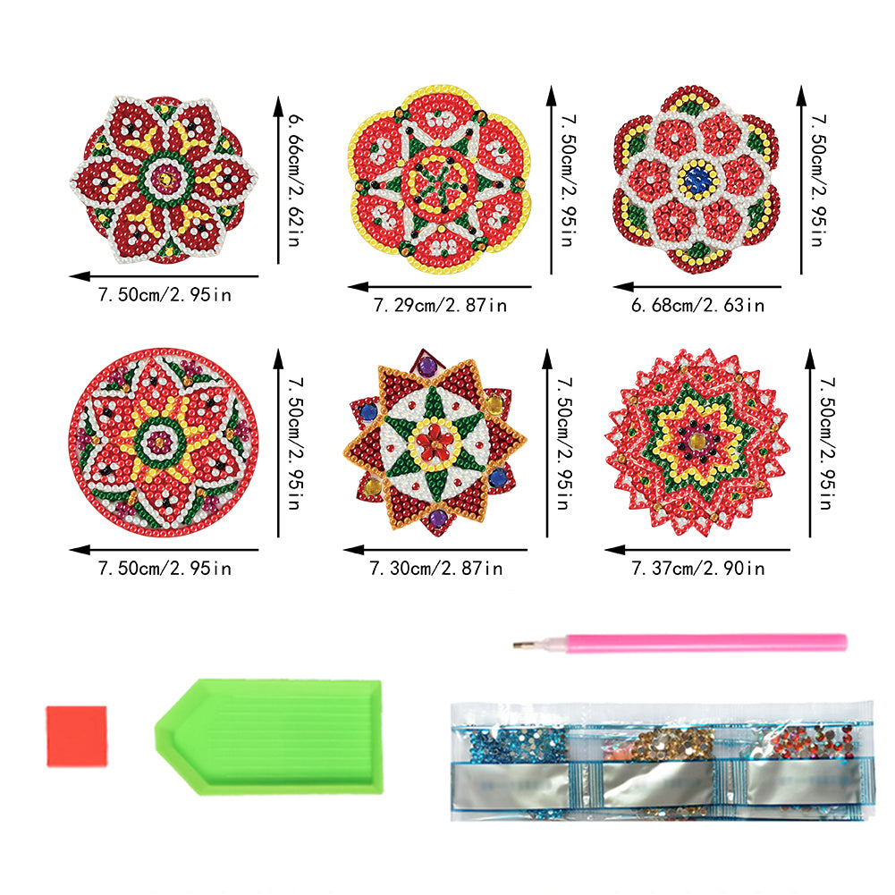 6pcs Exquisite Patterns 2D Acrylic DIY Diamond Painting Magnets Special-Shaped