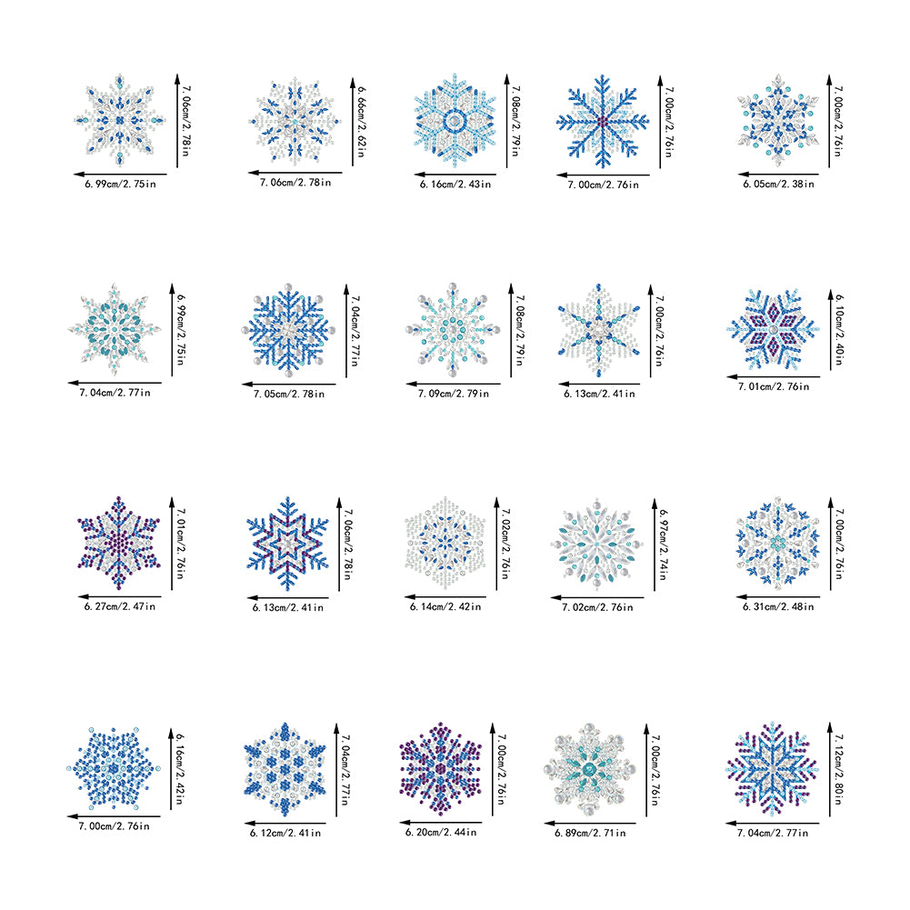 20pcs Snow 2D Acrylic DIY Diamond Painting Magnets Special-Shaped Drill Decor
