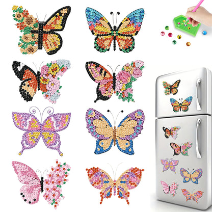8pcs Butterfly 2D Acrylic DIY Diamond Painting Magnets Special-Shaped Drill