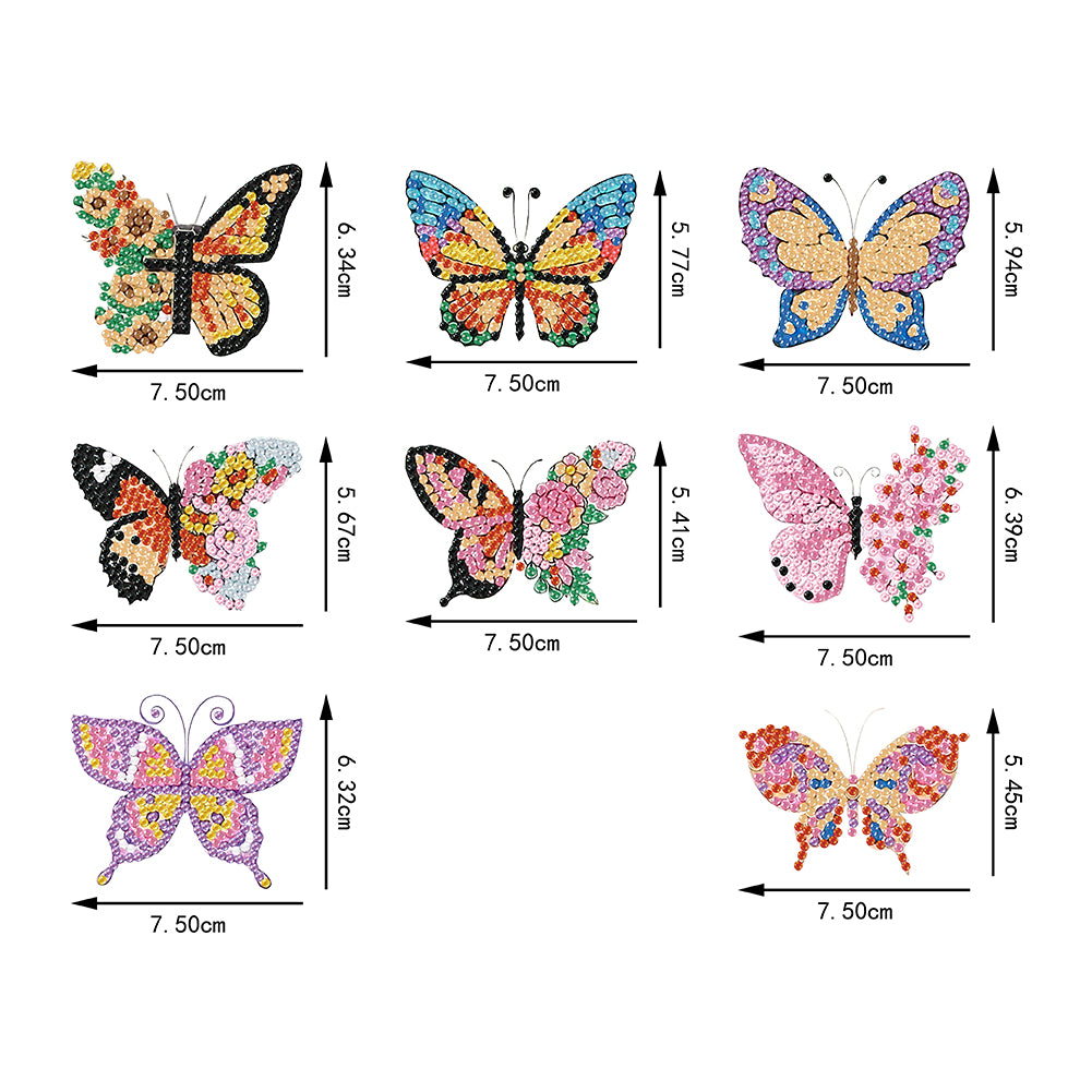 8pcs Butterfly 2D Acrylic DIY Diamond Painting Magnets Special-Shaped Drill