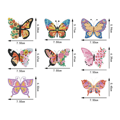 8pcs Butterfly 2D Acrylic DIY Diamond Painting Magnets Special-Shaped Drill