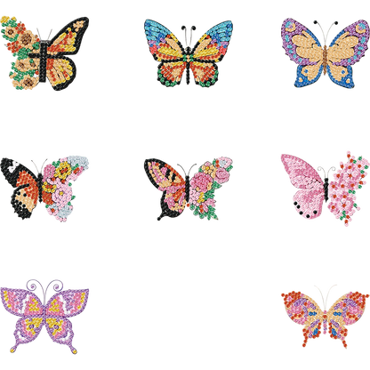 8pcs Butterfly 2D Acrylic DIY Diamond Painting Magnets Special-Shaped Drill
