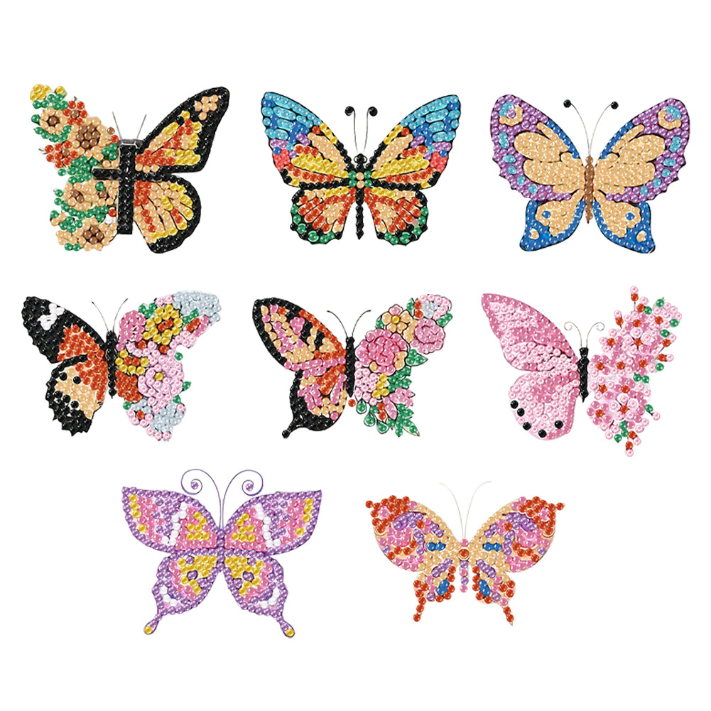 8pcs Butterfly 2D Acrylic DIY Diamond Painting Magnets Special-Shaped Drill