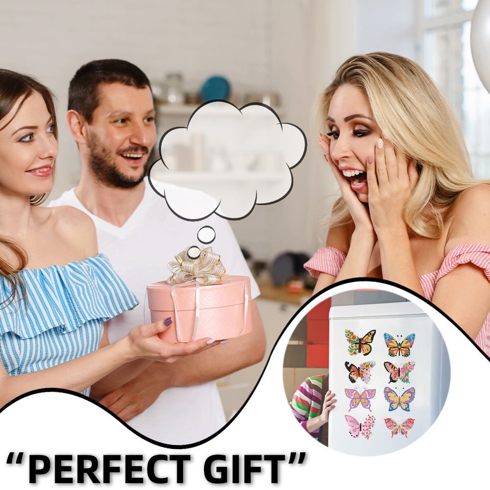 8pcs Butterfly 2D Acrylic DIY Diamond Painting Magnets Special-Shaped Drill