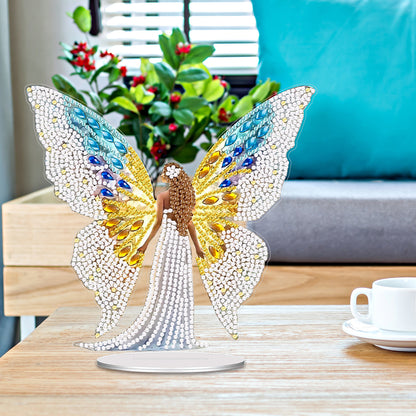 Girl DIY 2D Flat Acrylic Desktop Diamond Art Kit Single-Sided for Home Decor