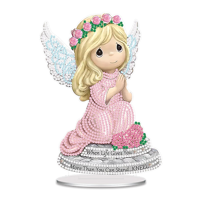 Angel DIY 2D Flat Acrylic Desktop Diamond Art Kit Single-Sided for Home Decor