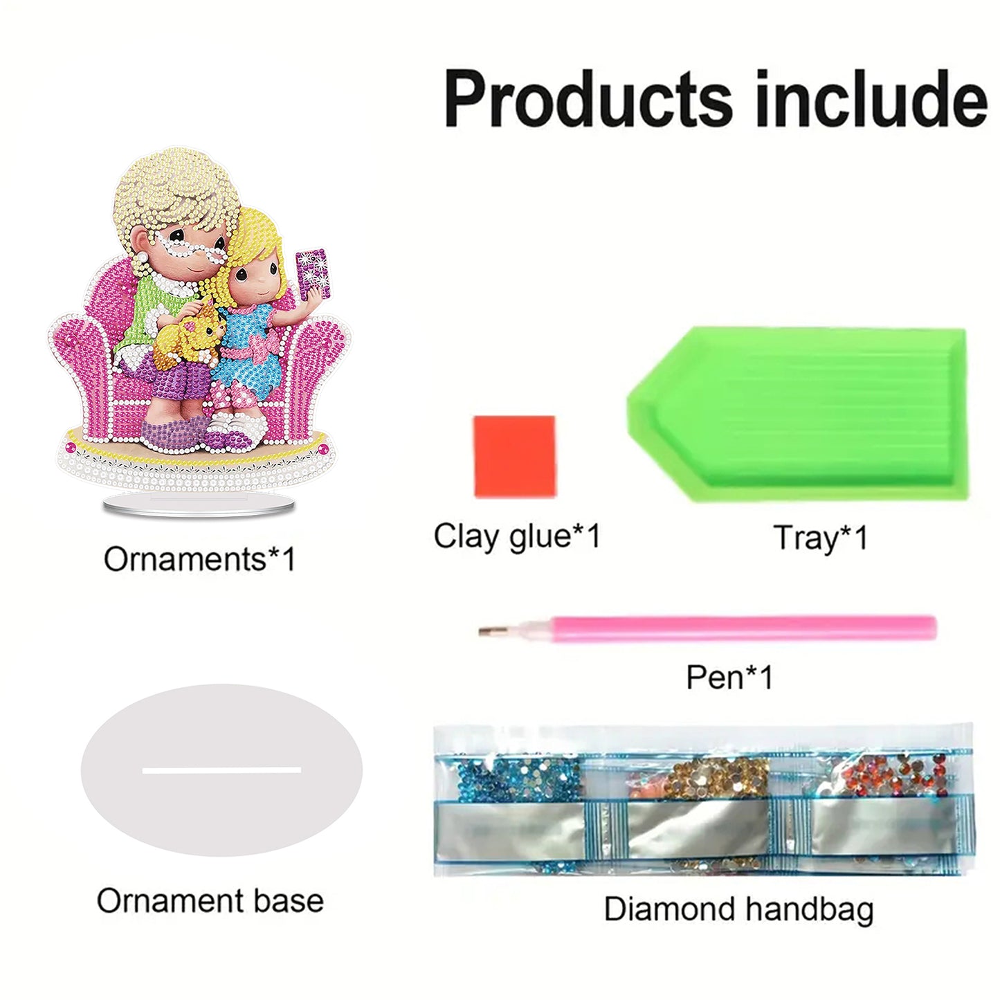 Sofa Girl DIY 2D Flat Acrylic Desktop Diamond Art Kit Single-Sided Home Decor