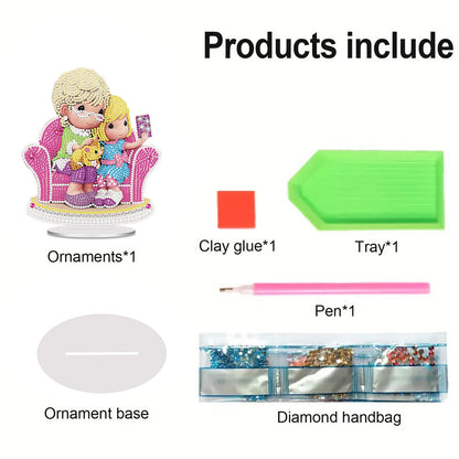 Sofa Girl DIY 2D Flat Acrylic Desktop Diamond Art Kit Single-Sided Home Decor