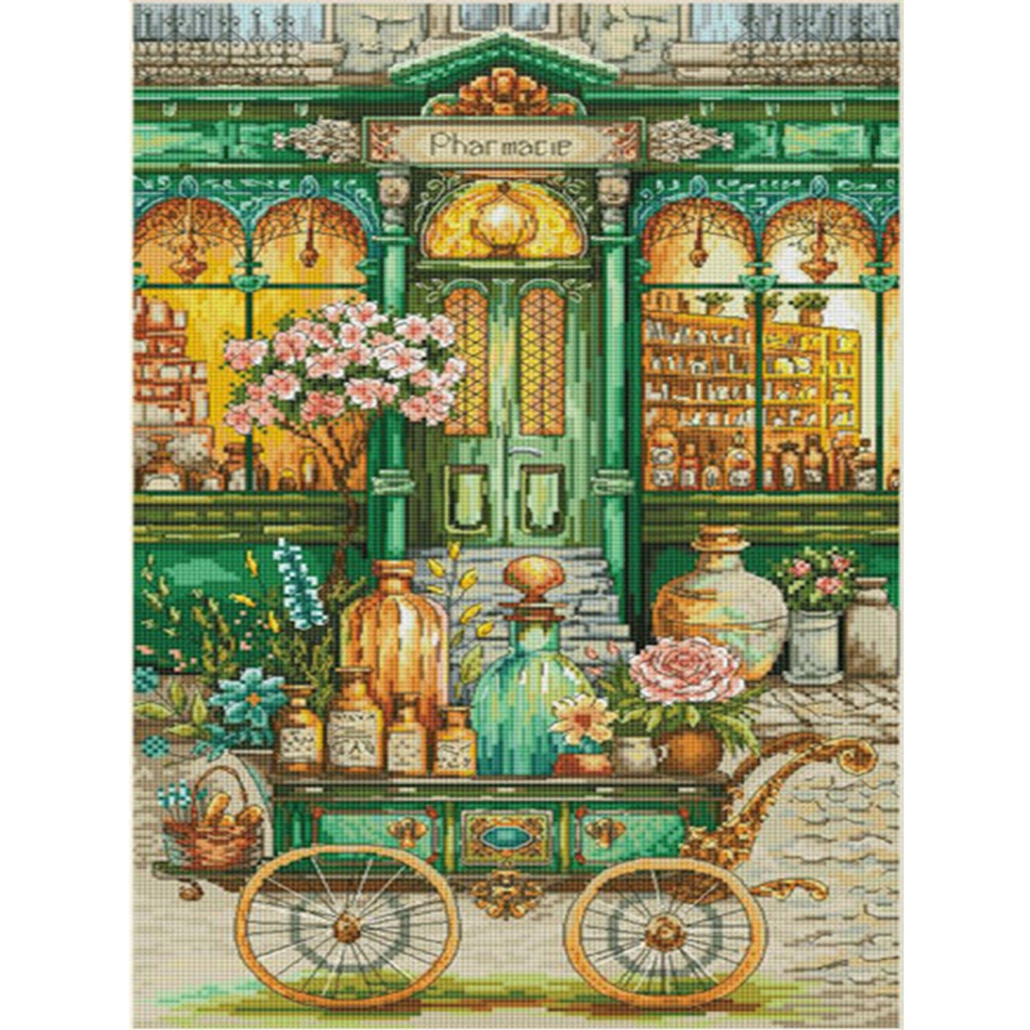 Pharmacy - 14CT Stamped Cross Stitch 40*55CM(Egyptian cotton)(Fairy Brand)