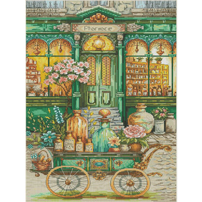 Pharmacy - 14CT Stamped Cross Stitch 40*55CM(Egyptian cotton)(Fairy Brand)