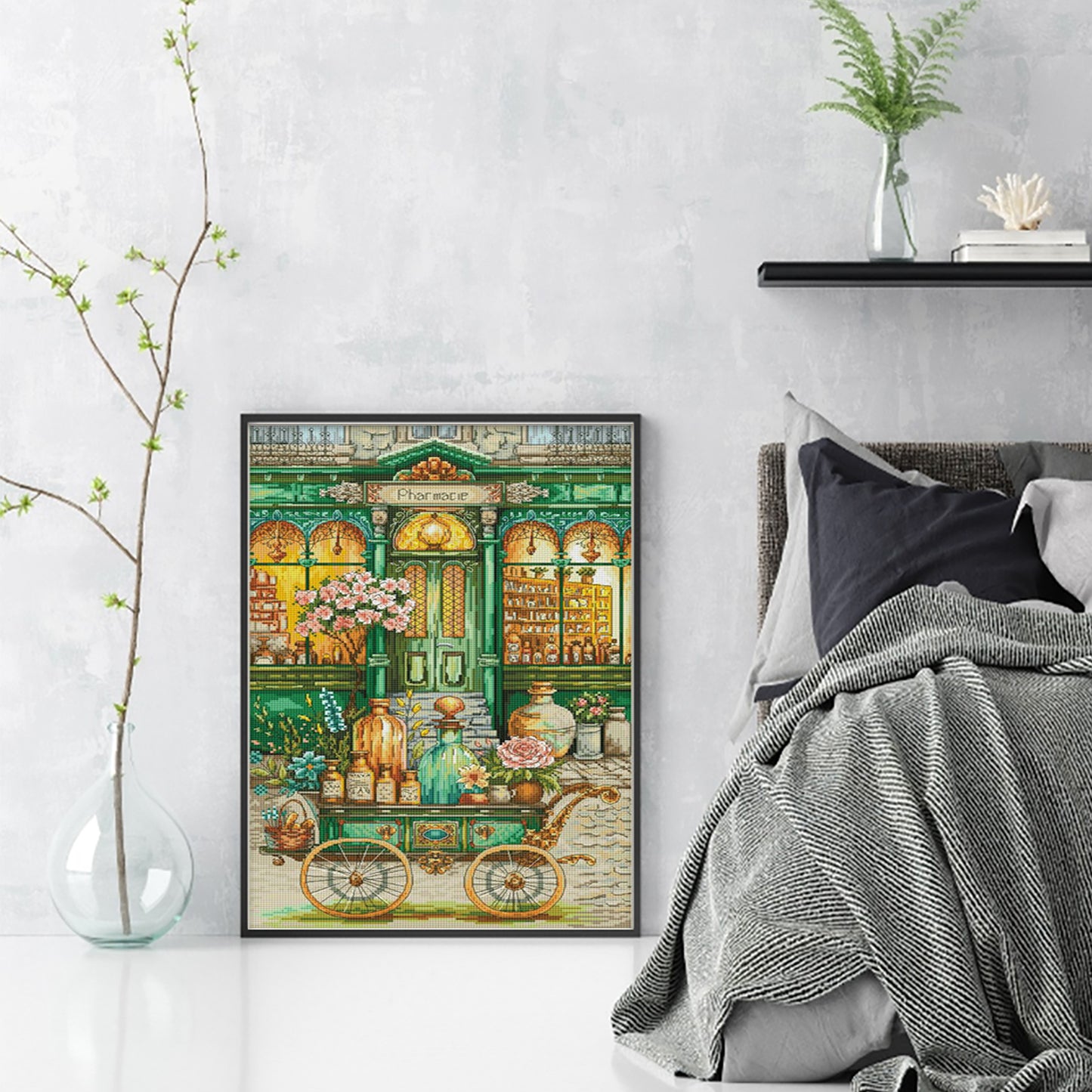 Pharmacy - 14CT Stamped Cross Stitch 40*55CM(Egyptian cotton)(Fairy Brand)