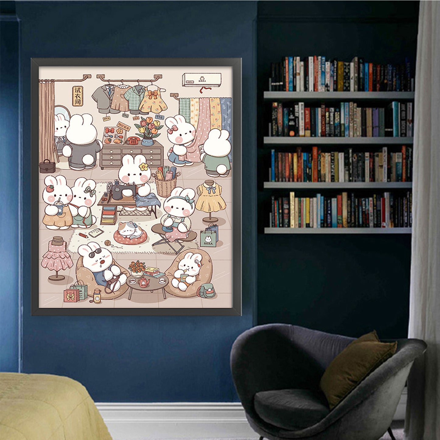 Dora The Tailor Rabbit - 11CT Stamped Cross Stitch 65*75CM(Brand)