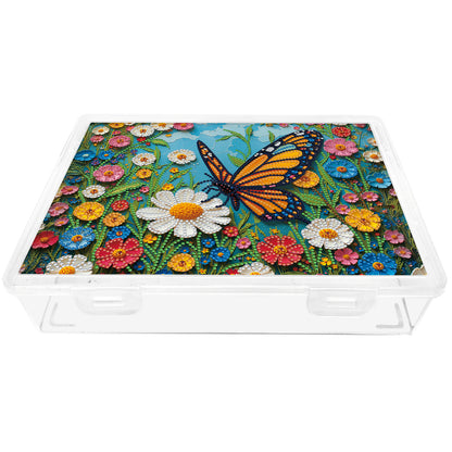 DIY Garden Butterfly Pattern Diamond Painting Kit Storage Box for Adult Beginner