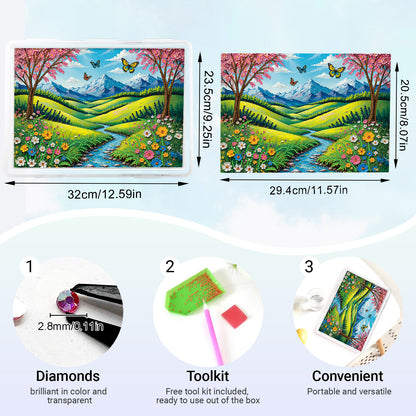 5D DIY Landscape Pattern Diamond Painting Kit Storage Boxr for Adults Beginners