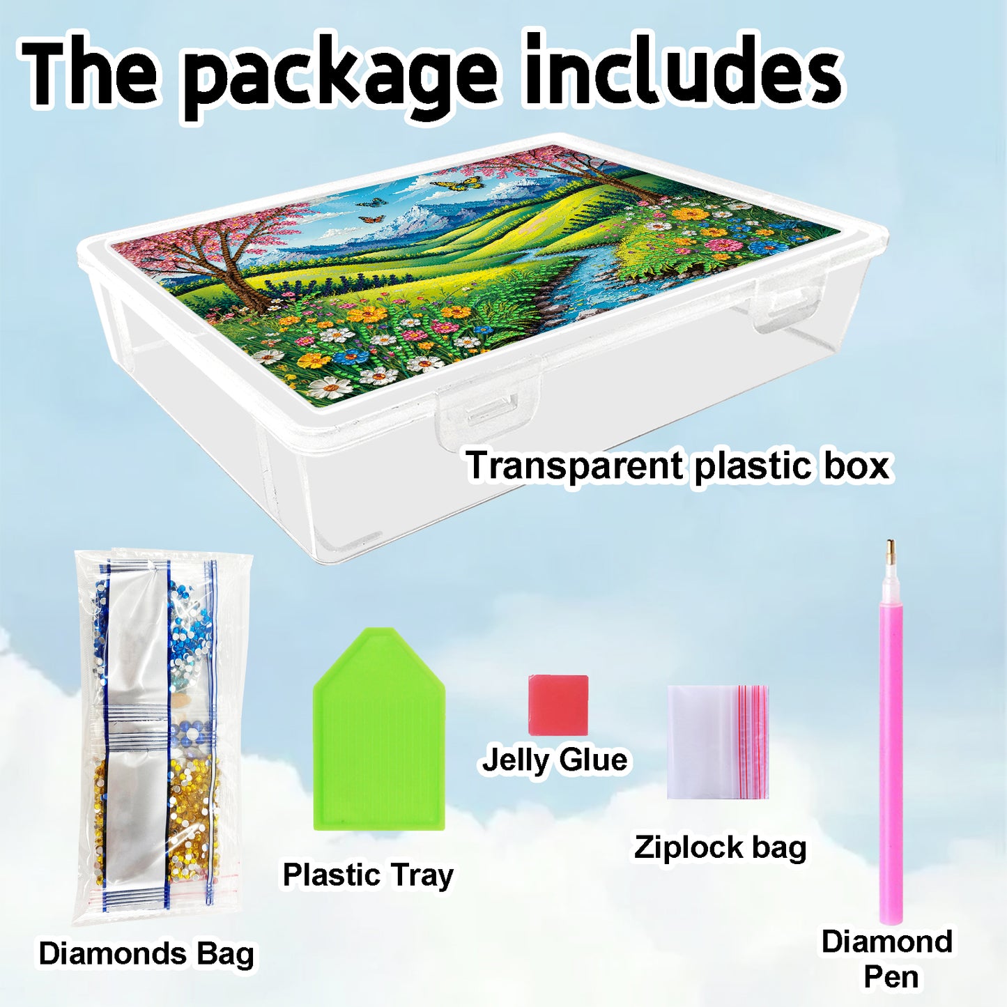 5D DIY Landscape Pattern Diamond Painting Kit Storage Boxr for Adults Beginners