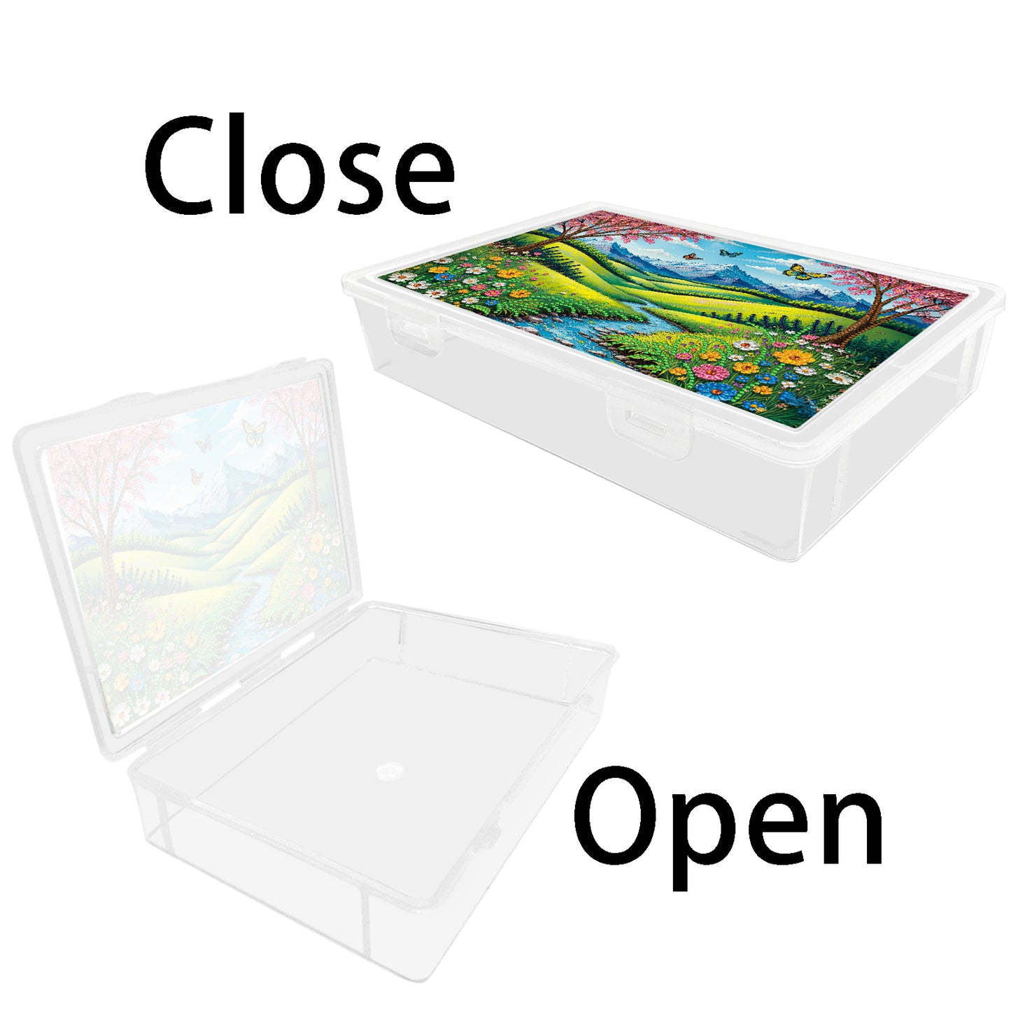 5D DIY Landscape Pattern Diamond Painting Kit Storage Boxr for Adults Beginners