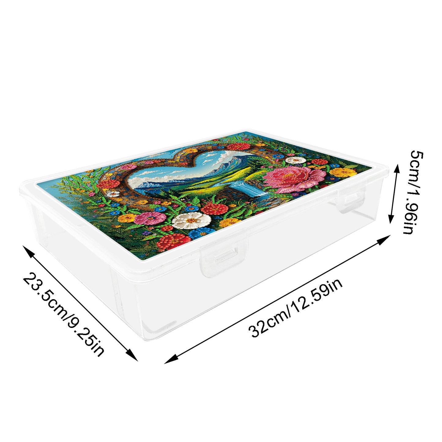 DIY Heart Water Flow Pattern Diamond Painting Kit Storage Box for Adult Beginner