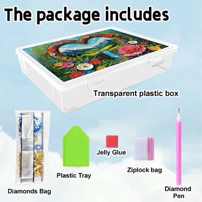 DIY Heart Water Flow Pattern Diamond Painting Kit Storage Box for Adult Beginner