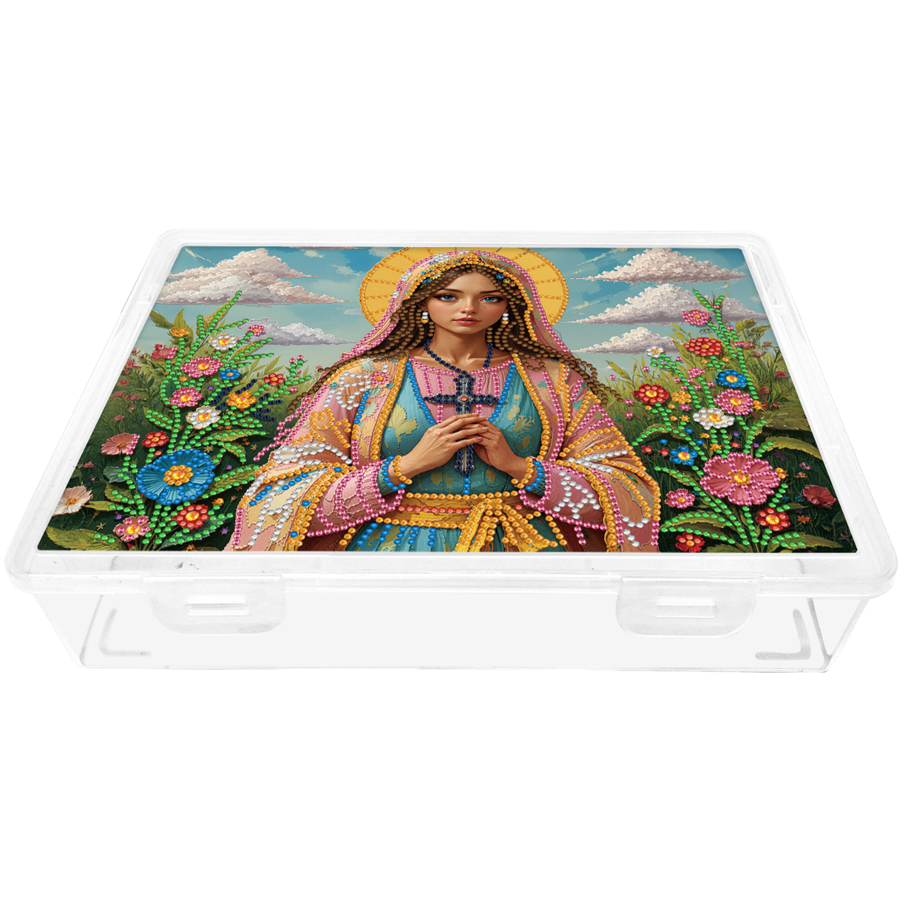 DIY Faithful Women Pattern Diamond Painting Kit Storage Box for Adults Beginners