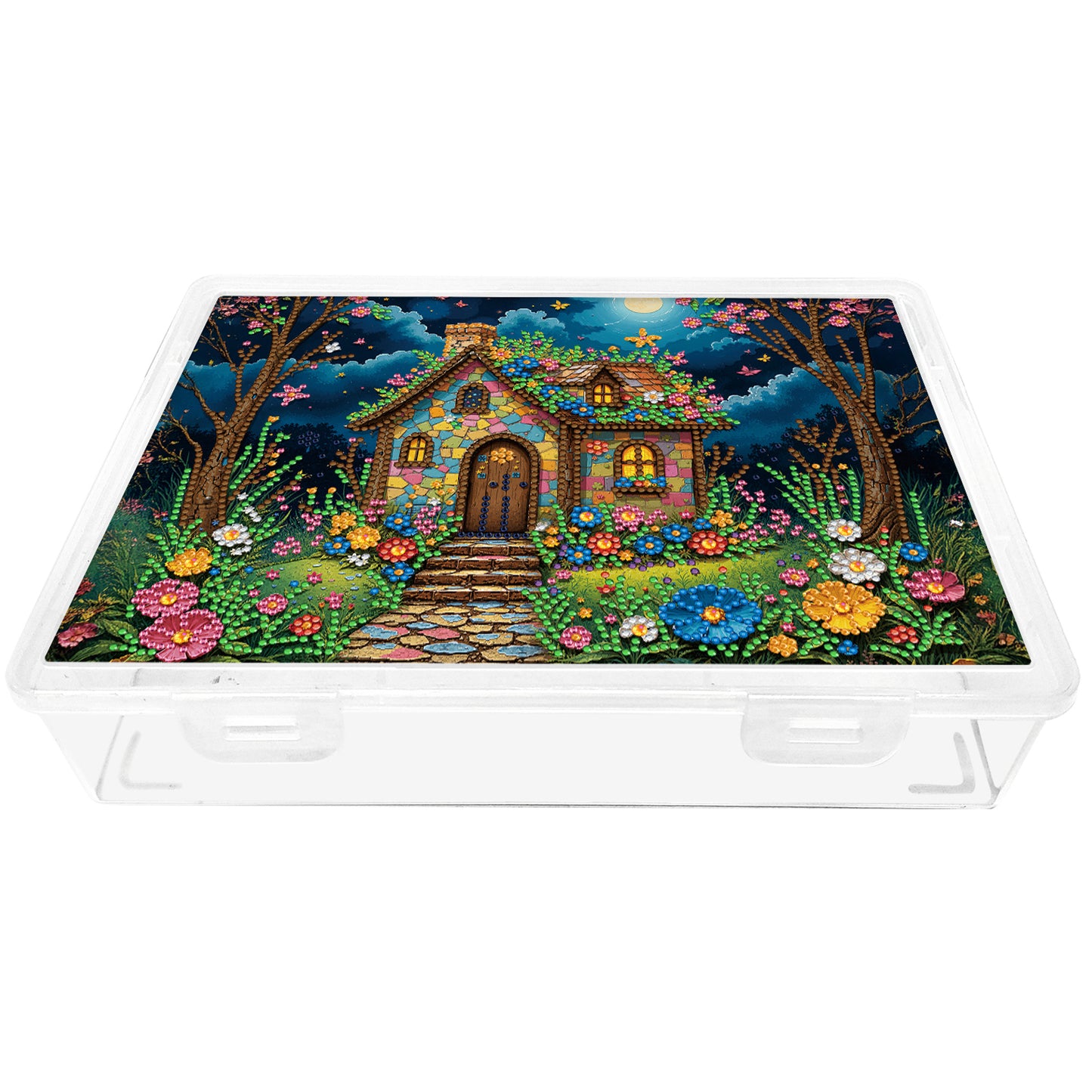 DIY Meadow Hut Pattern Diamond Painting Kit Storage Box for Adults Beginners