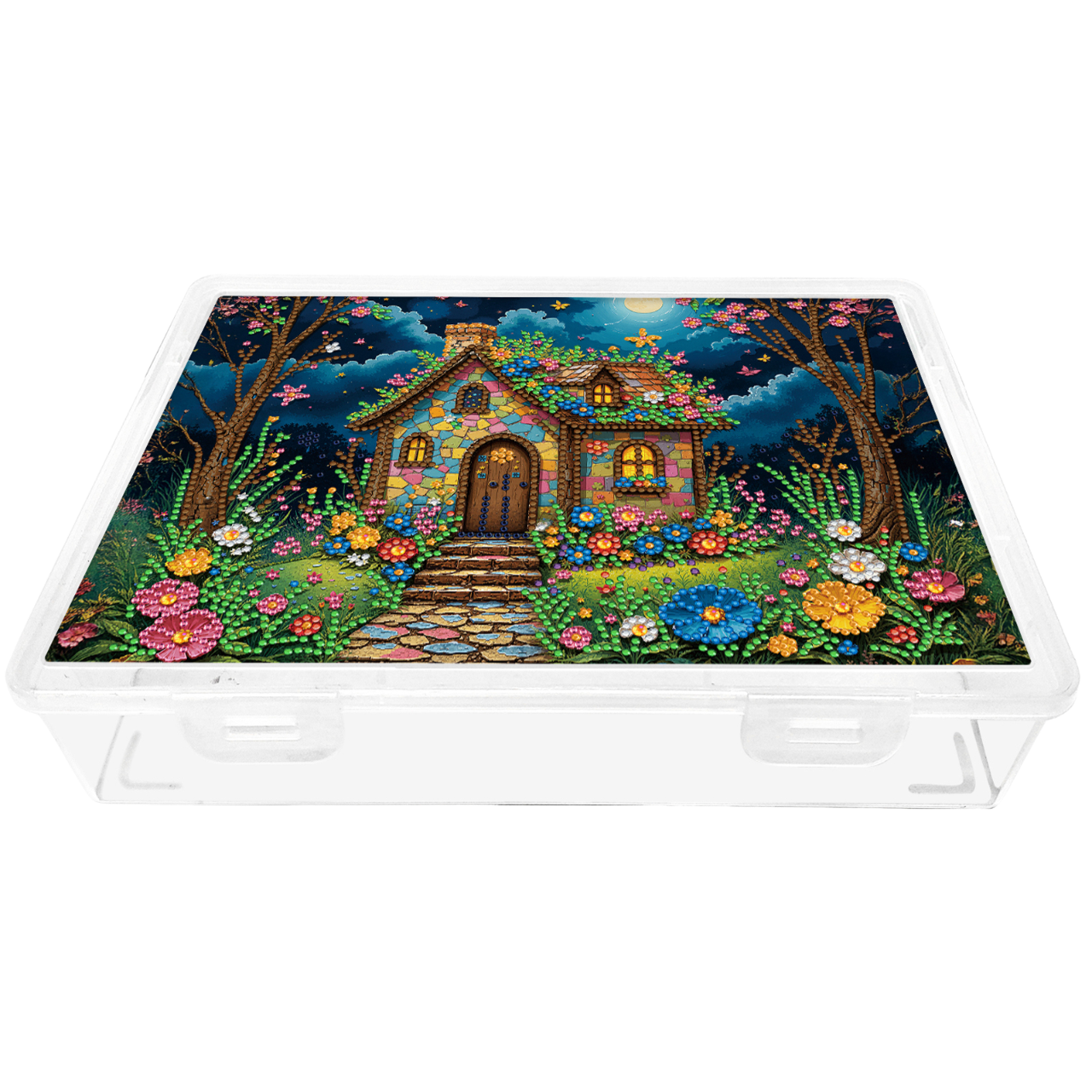 DIY Meadow Hut Pattern Diamond Painting Kit Storage Box for Adults Beginners