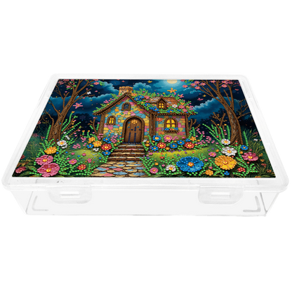 DIY Meadow Hut Pattern Diamond Painting Kit Storage Box for Adults Beginners