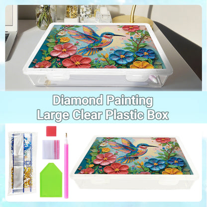 DIY Hummingbird Flowers Pattern Diamond Painting Kit Storage Box for Beginners