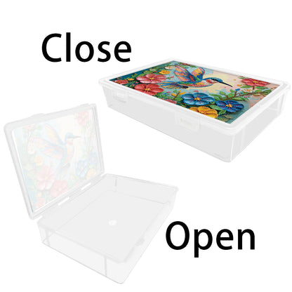 DIY Hummingbird Flowers Pattern Diamond Painting Kit Storage Box for Beginners